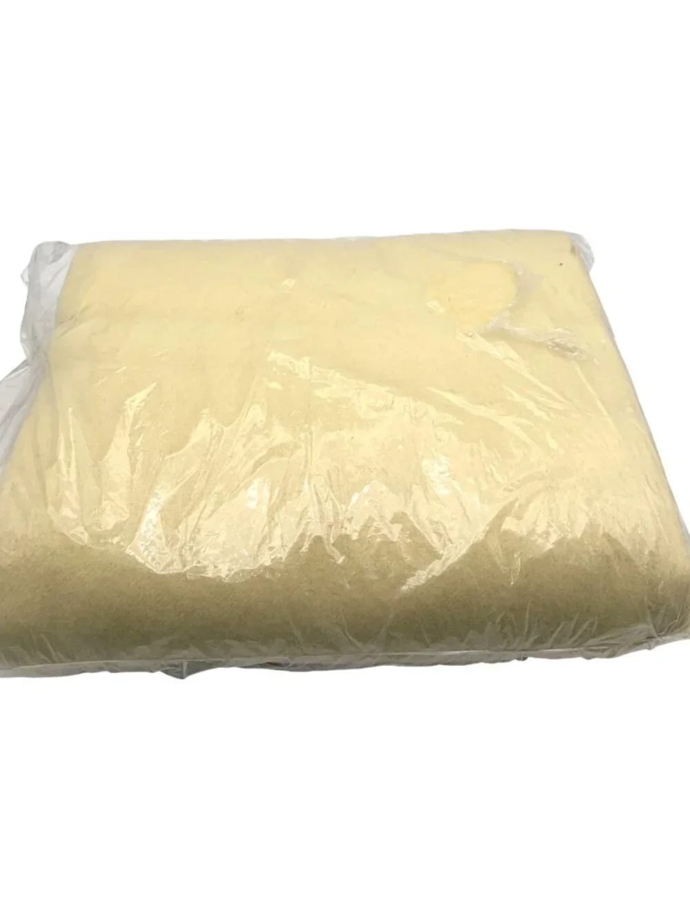 Vintage Light Yellow Satin Edge Blanket Horner 100% Virgin Wool 72